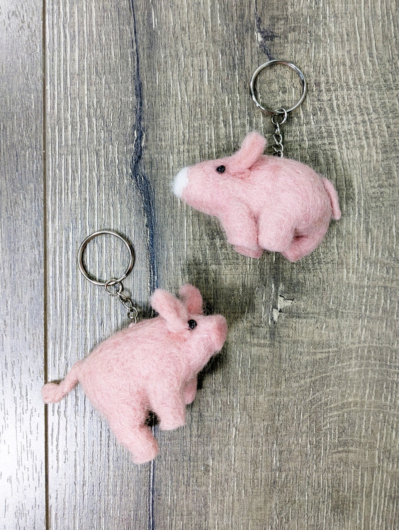 Felt Pig Keyring