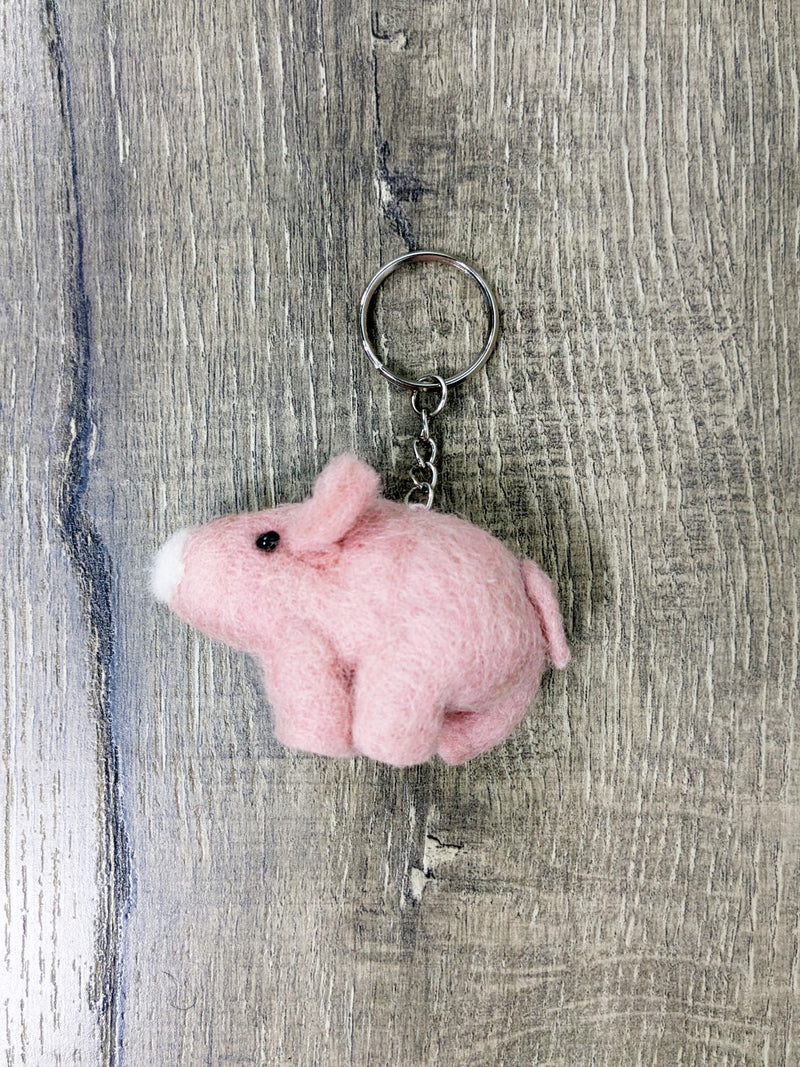 Felt Pig Keyring