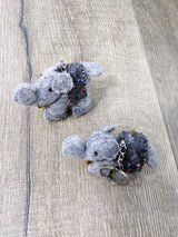 Felt Beaded Elephant Keyring