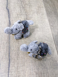 Felt Beaded Elephant Keyring