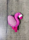 Felt Flamingo Keyring