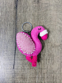 Felt Flamingo Keyring