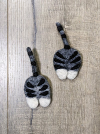 Felt Cat Bottom Brooch
