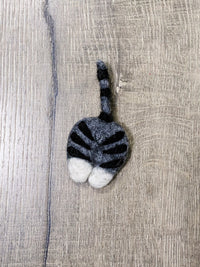 Felt Cat Bottom Brooch