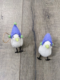Felt Hanging White Bird with Hat