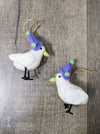 Felt Hanging White Bird with Hat