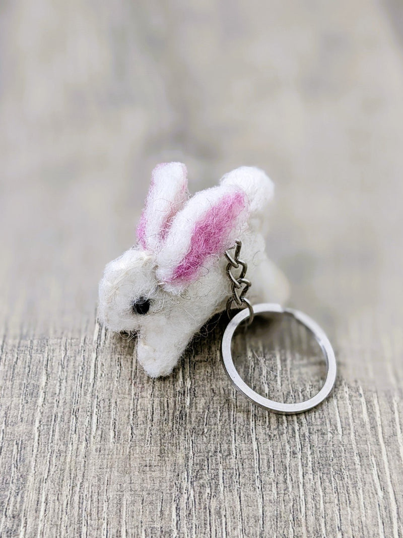 Felt Rabbit Keyring