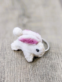 Felt Rabbit Keyring