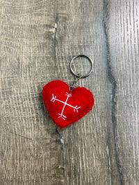 Felt Heart Keyring