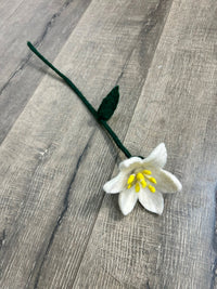 Felt Single White Flower