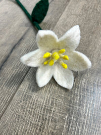 Felt Single White Flower