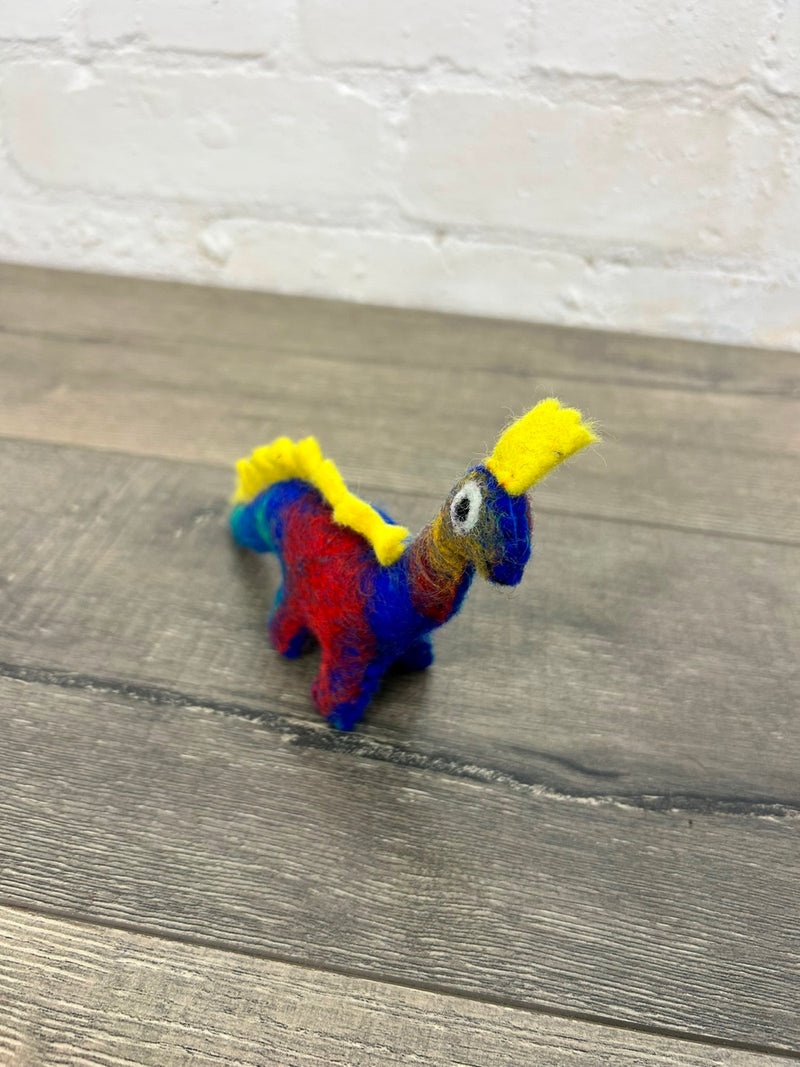 Blue Felt Dinosaur