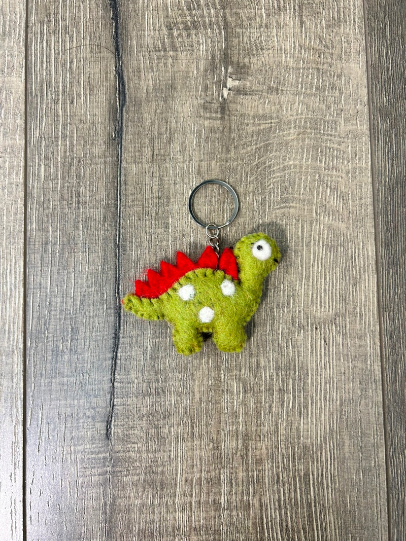 Felt Stegosaurus Keyring