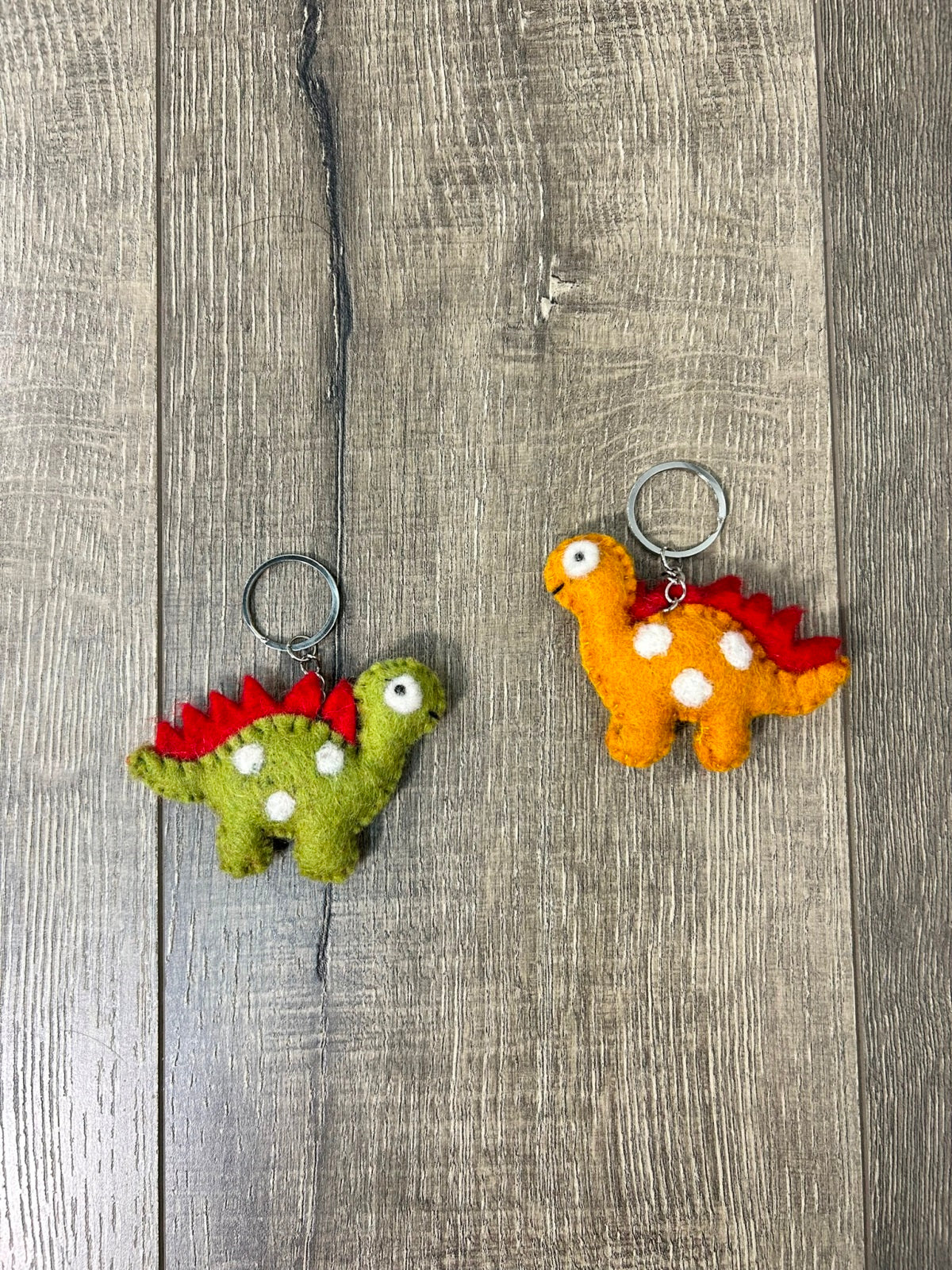 Felt Stegosaurus Keyring