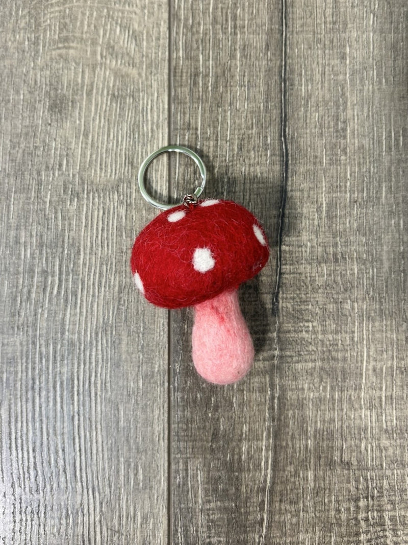 Felt Toadstool Keyring