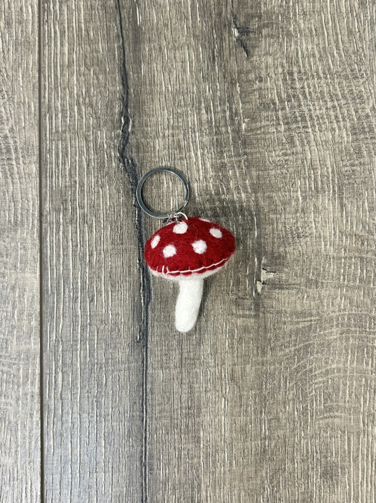 Felt Mushroom Keyring
