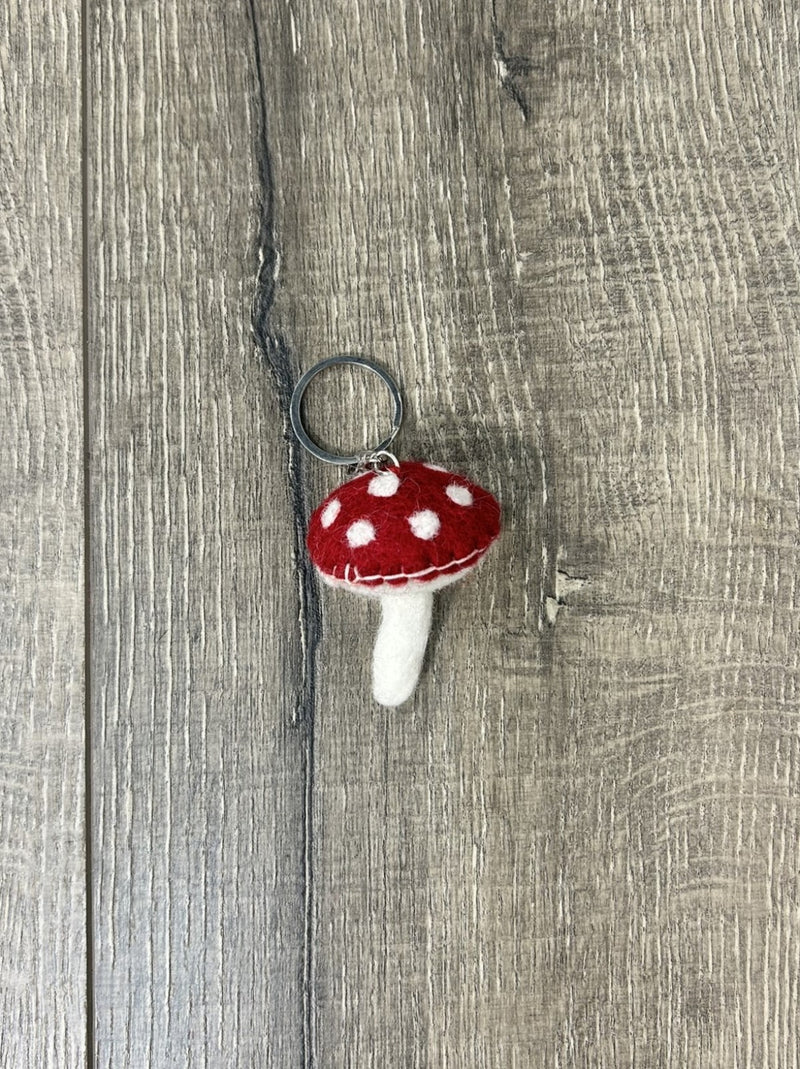 Felt Mushroom Keyring