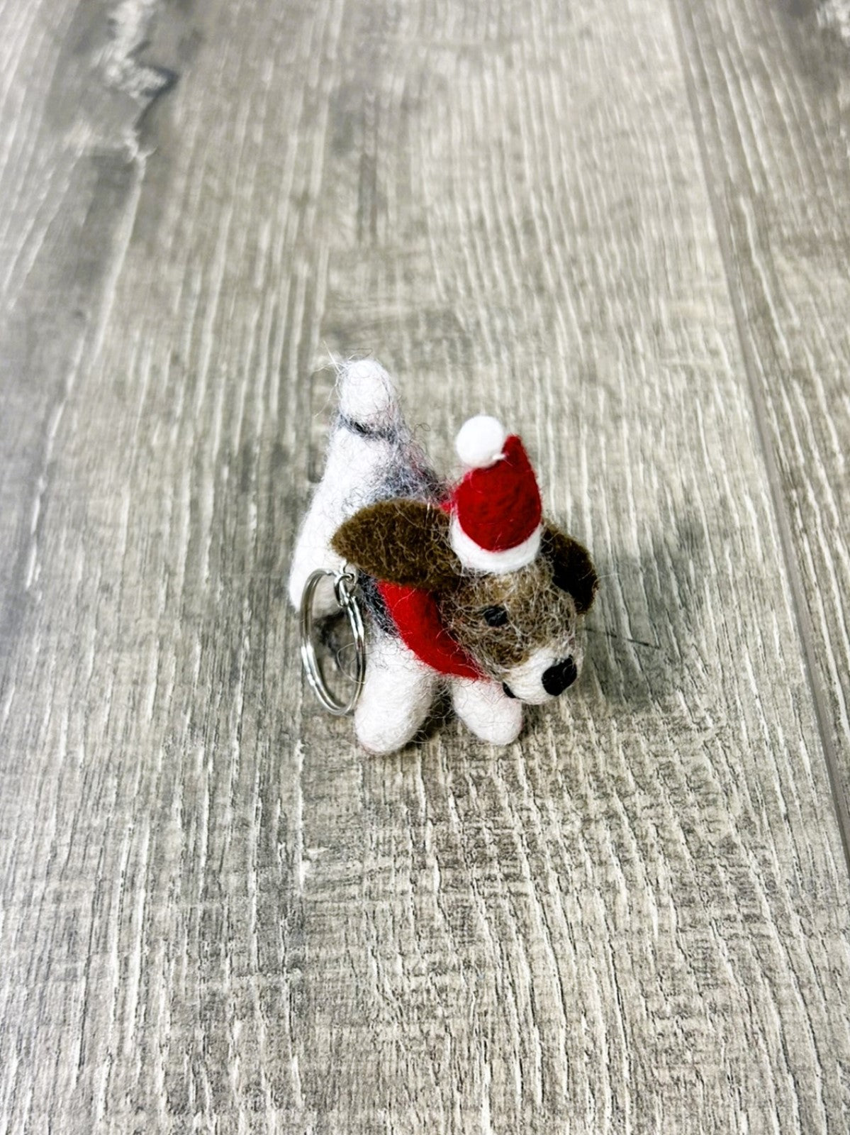 Felt Christmas Dog Keyring