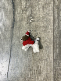 Felt Christmas Dog Keyring