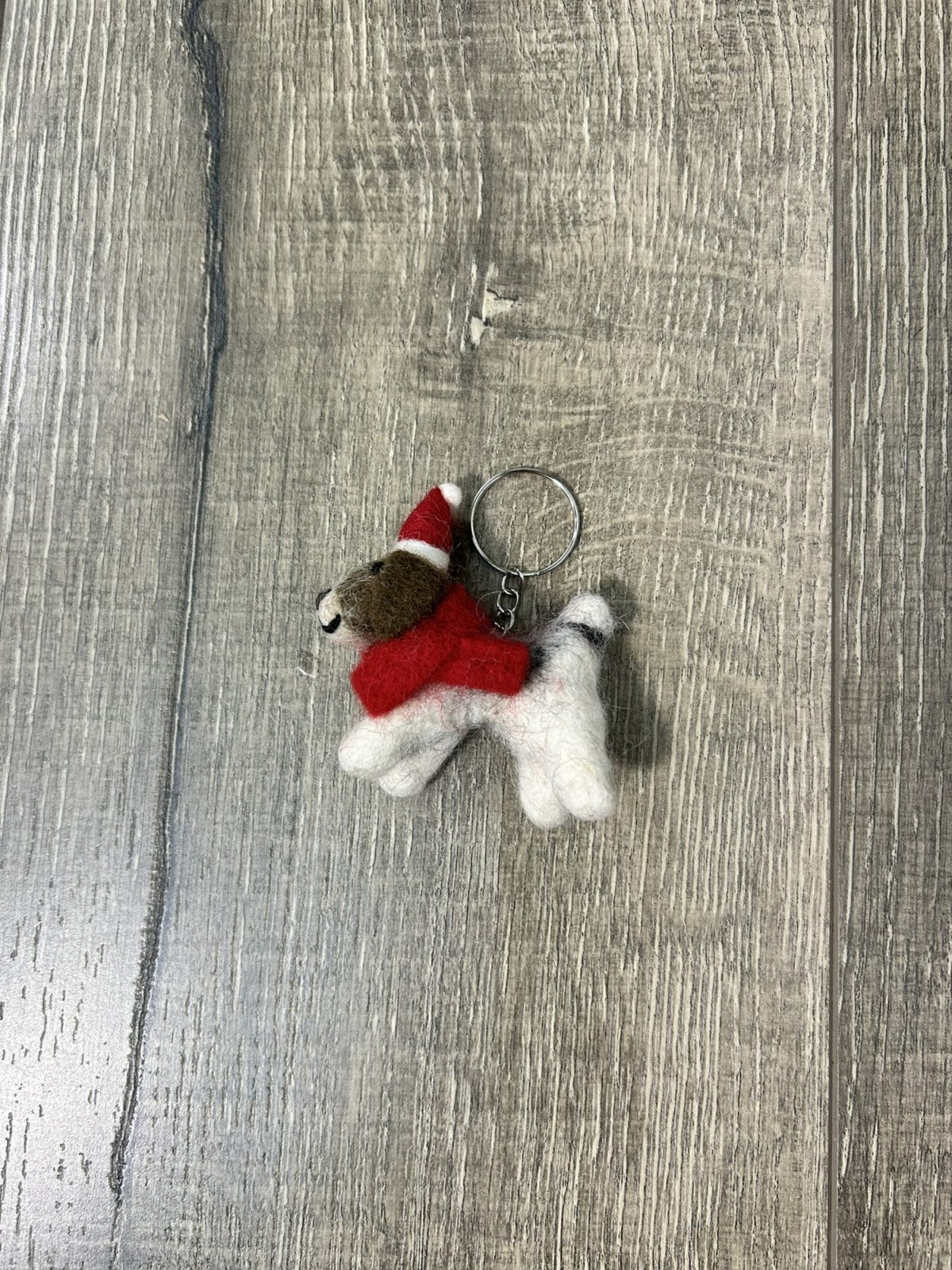 Felt Christmas Dog Keyring