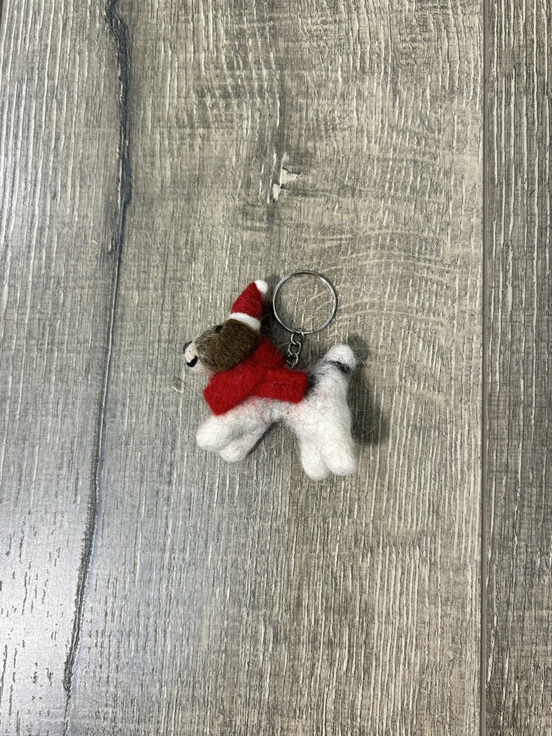Felt Christmas Dog Keyring
