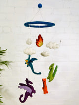 Felt Dragon Mobile With Clouds