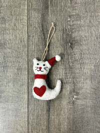 Felt Cat With Christmas Hat