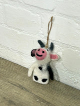 Felt Cow Finger Puppet