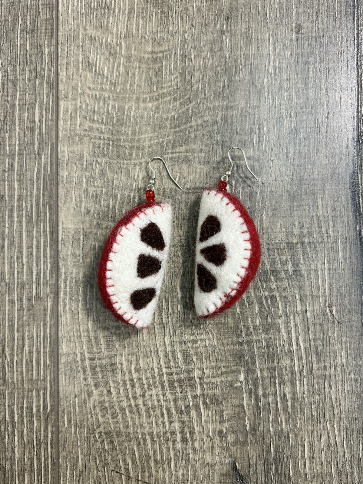 Felt Apple Earrings
