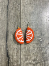 Felt Orange Earrings