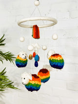 Felt Rainbow Sheep Mobile