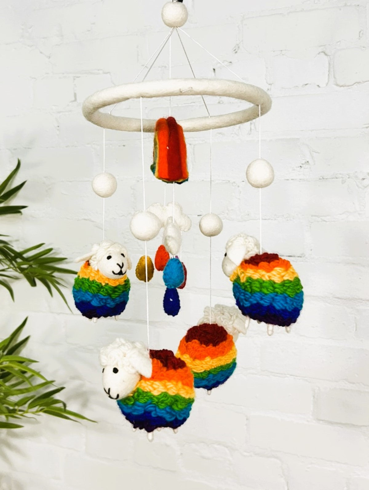 Felt Rainbow Sheep Mobile