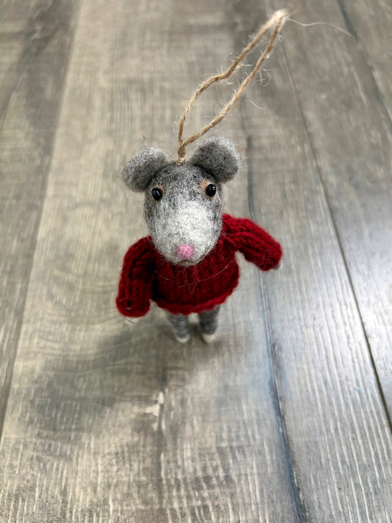 Felt Hanging Mouse In Jumper