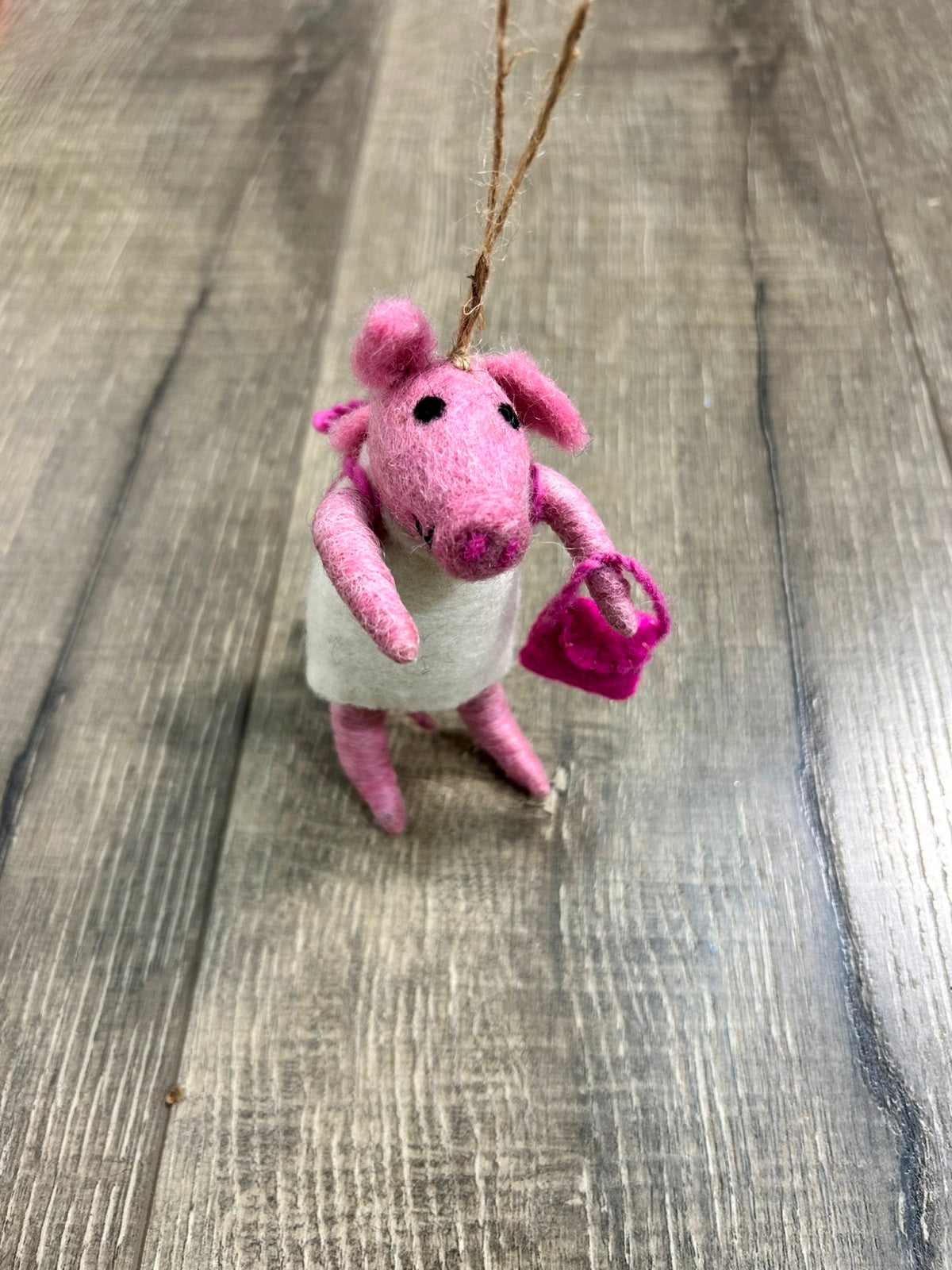 Felt Hanging Pig With Piglet