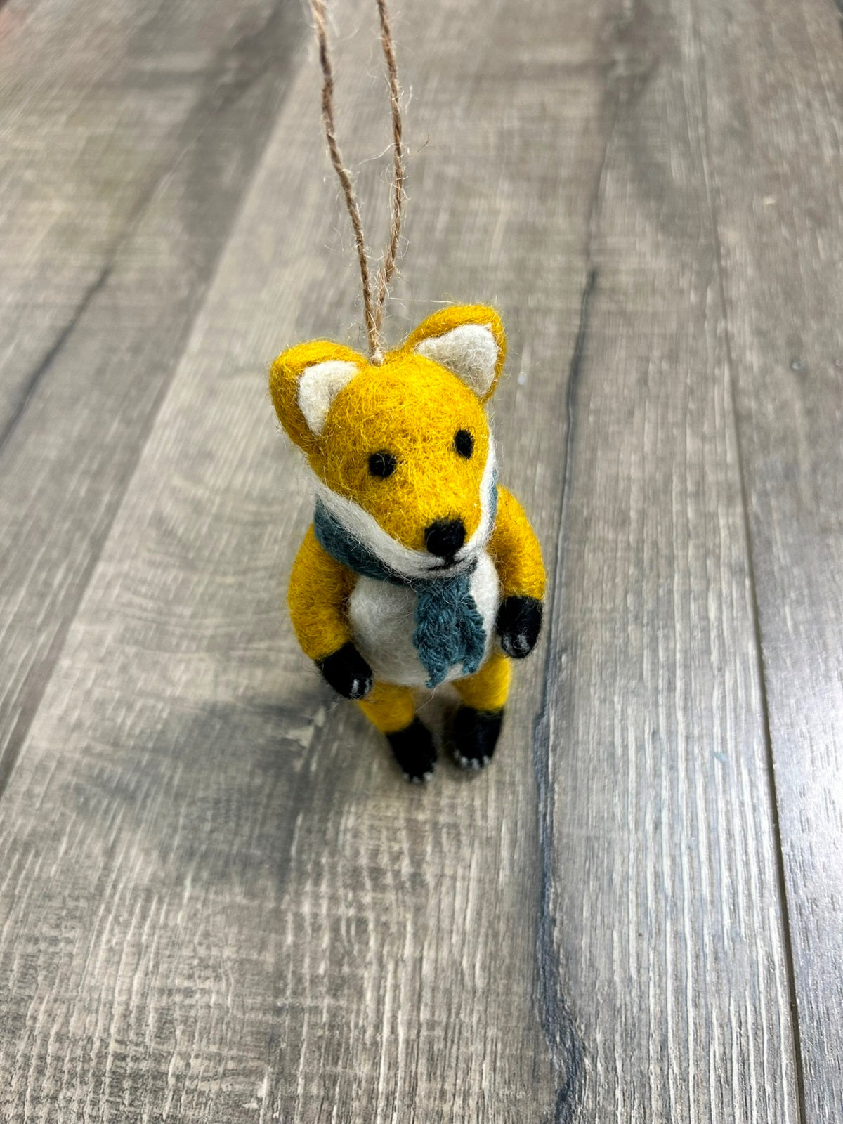 Felt Hanging Fox With Scarf