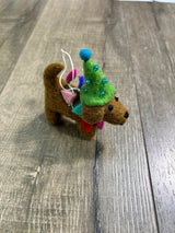 Felt Hanging Dog With Bunting