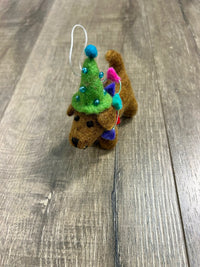 Felt Hanging Dog With Bunting