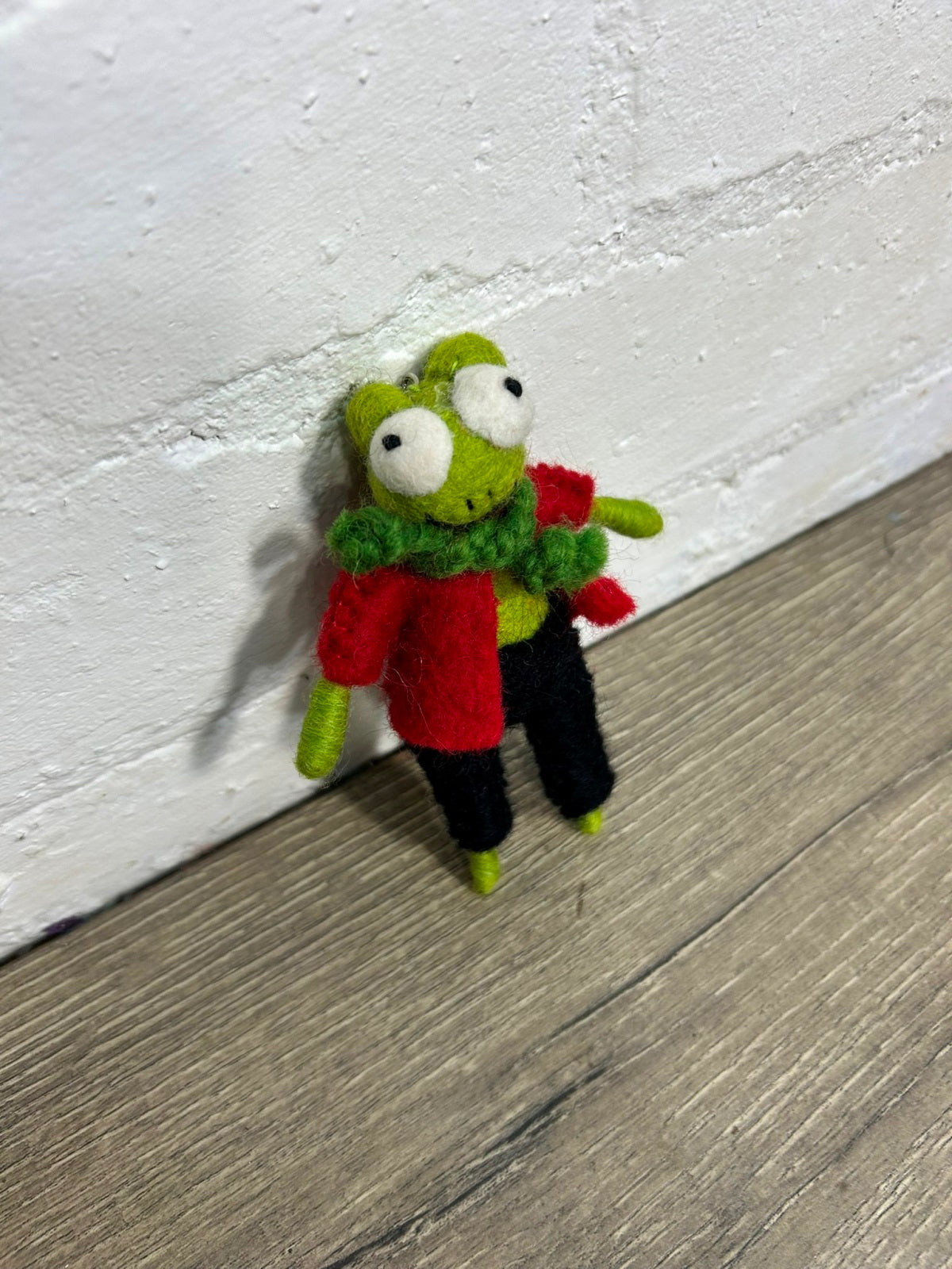 Felt Frog In Clothes Keyring