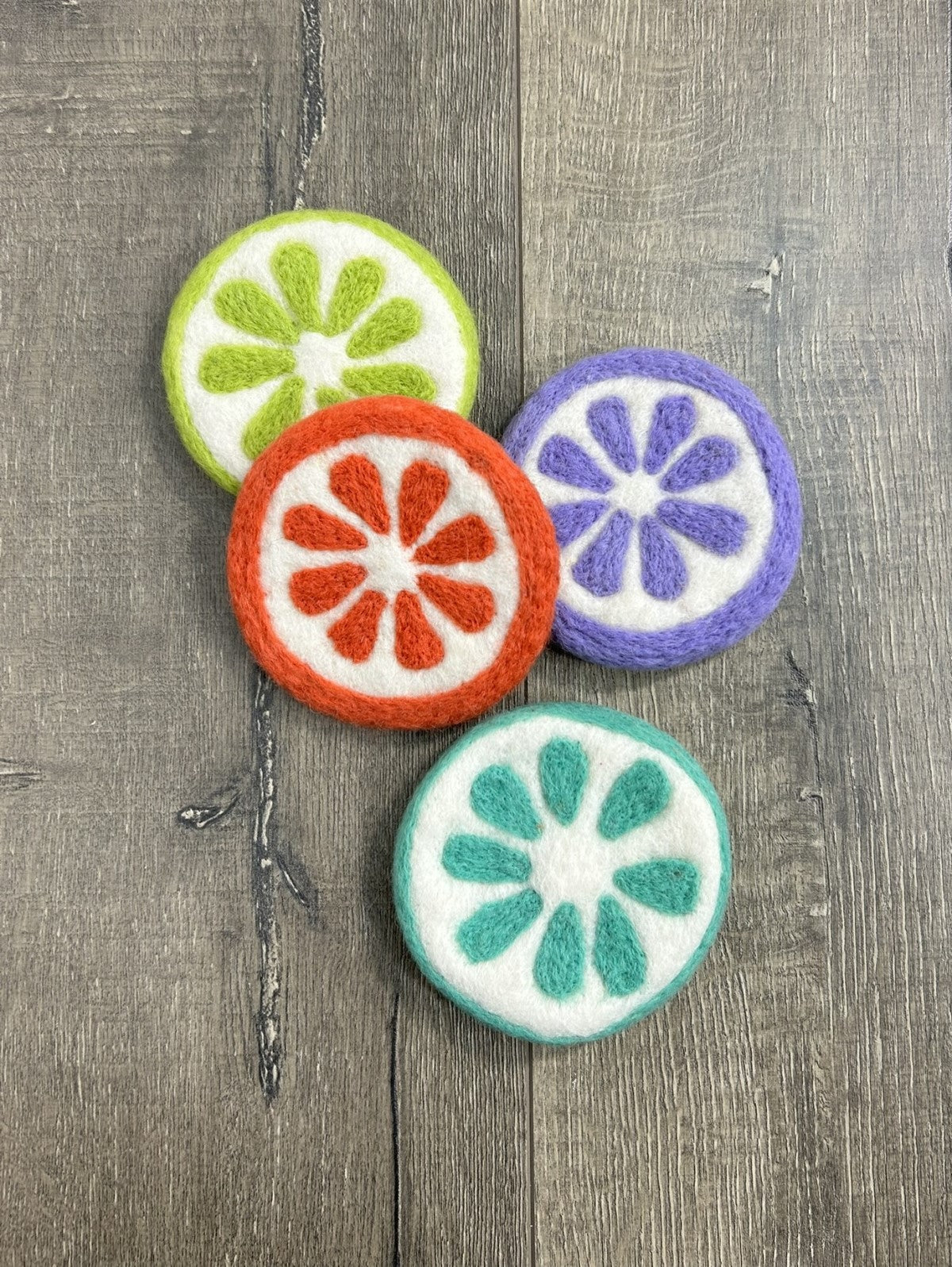 Felt Fruit Coasters Set Of 4
