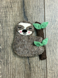 Felt Sloth Finger Puppet