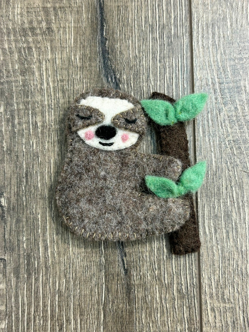 Felt Sloth Finger Puppet