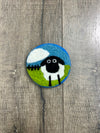 Set of 4 Round Felt Sheep Coasters