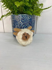 Felt Sheep Keyring