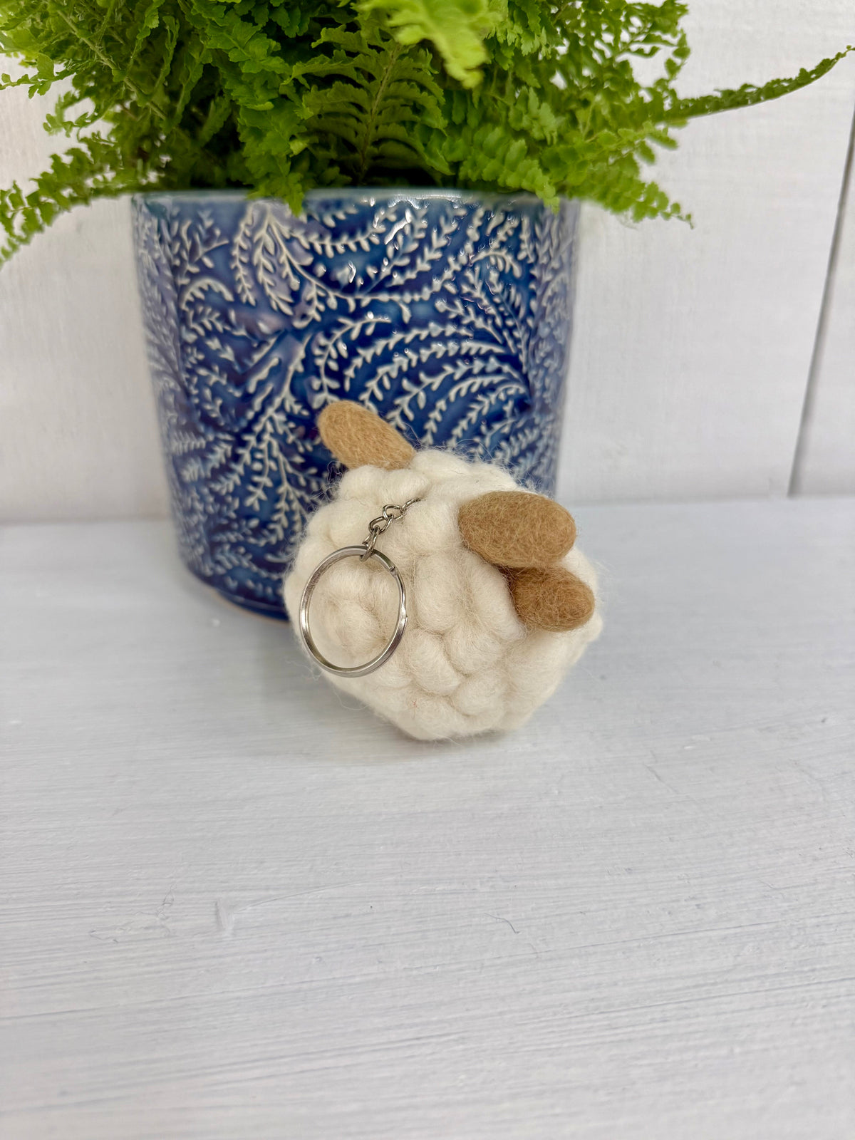 Felt Sheep Keyring