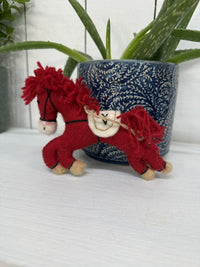 Red Felt Horse Hanger