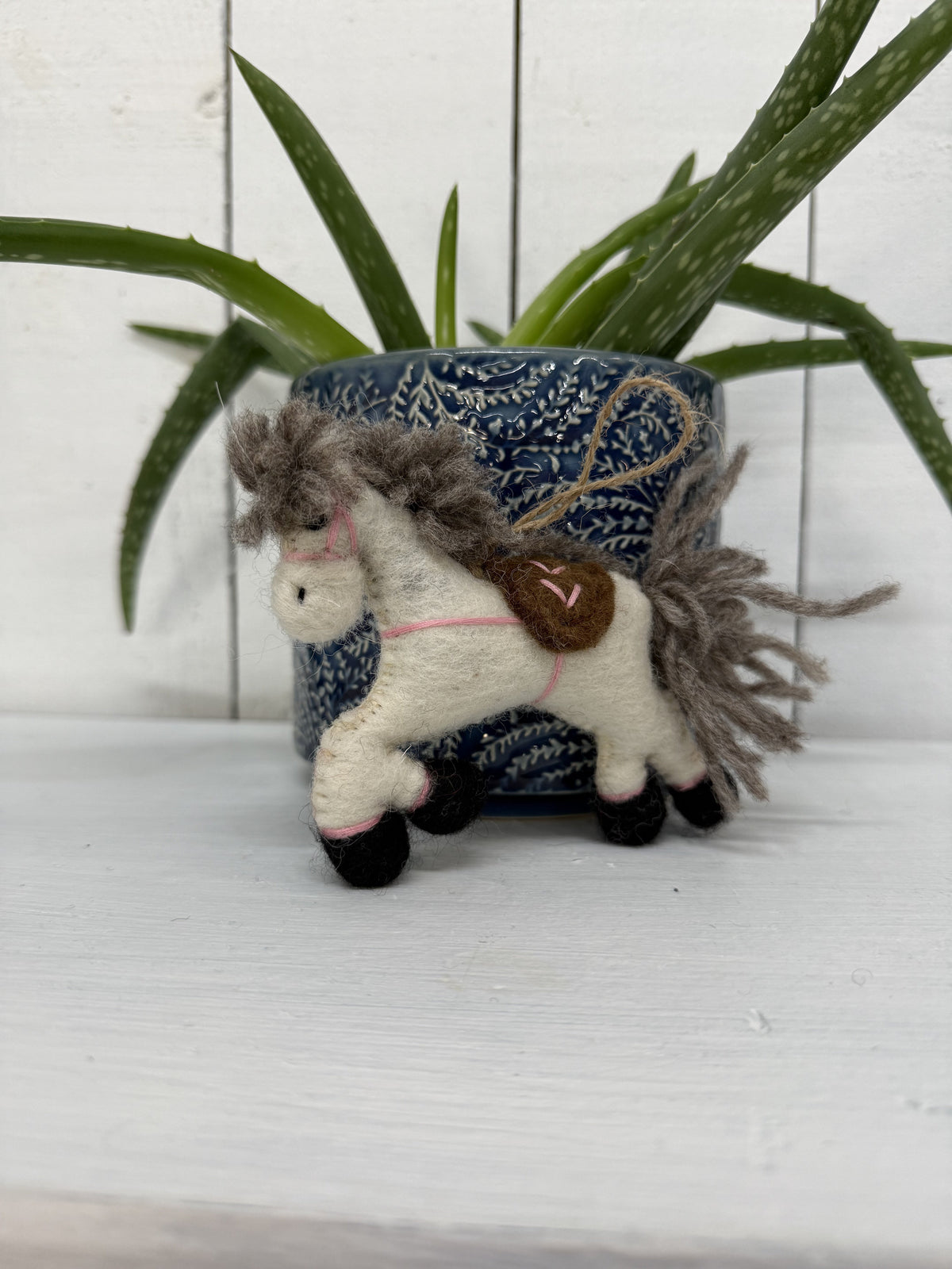 White Felt Horse Hanger