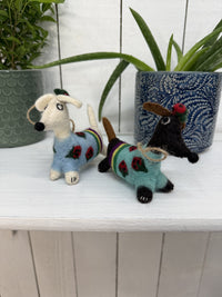 Felt Hanging Dog With Strawberry Jumper