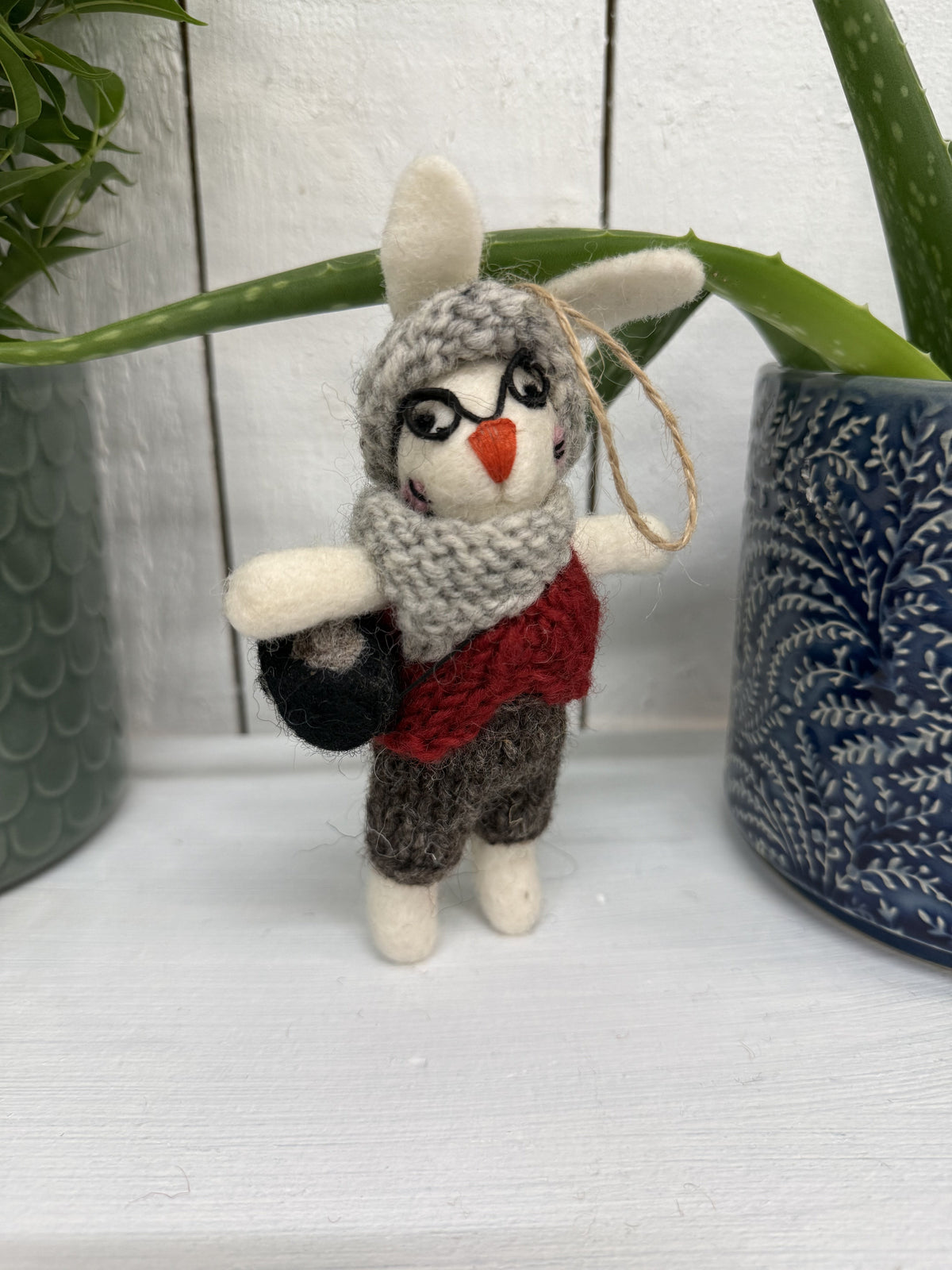 Felt Hanging Rabbit With Bag