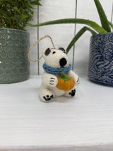 Felt Hanging Polar Bear With Pumpkin