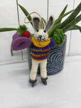 Felt Hanging Skater Rabbit in Jumper